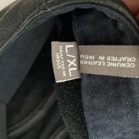 Wilsons Leather Made in India Black Genuine Leather Cap Newsboy Hat L/XL - Picture 7 of 7